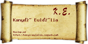 Kanyó Eulália névjegykártya